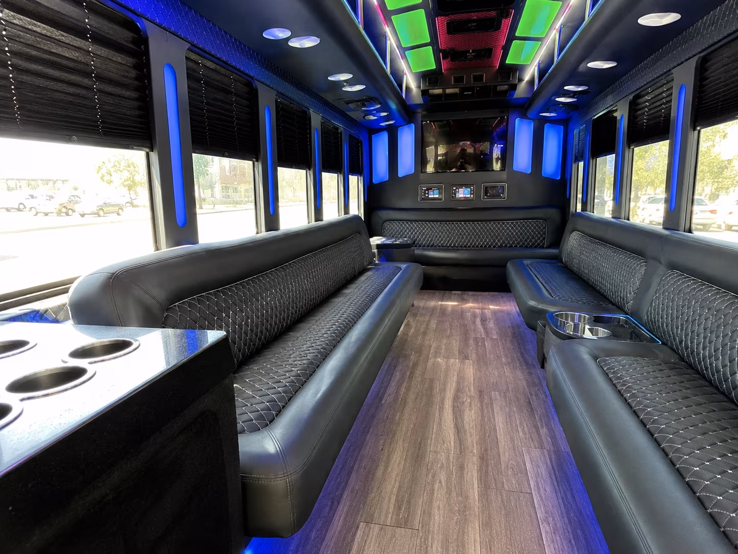 monterey park 15 passenger party bus inside