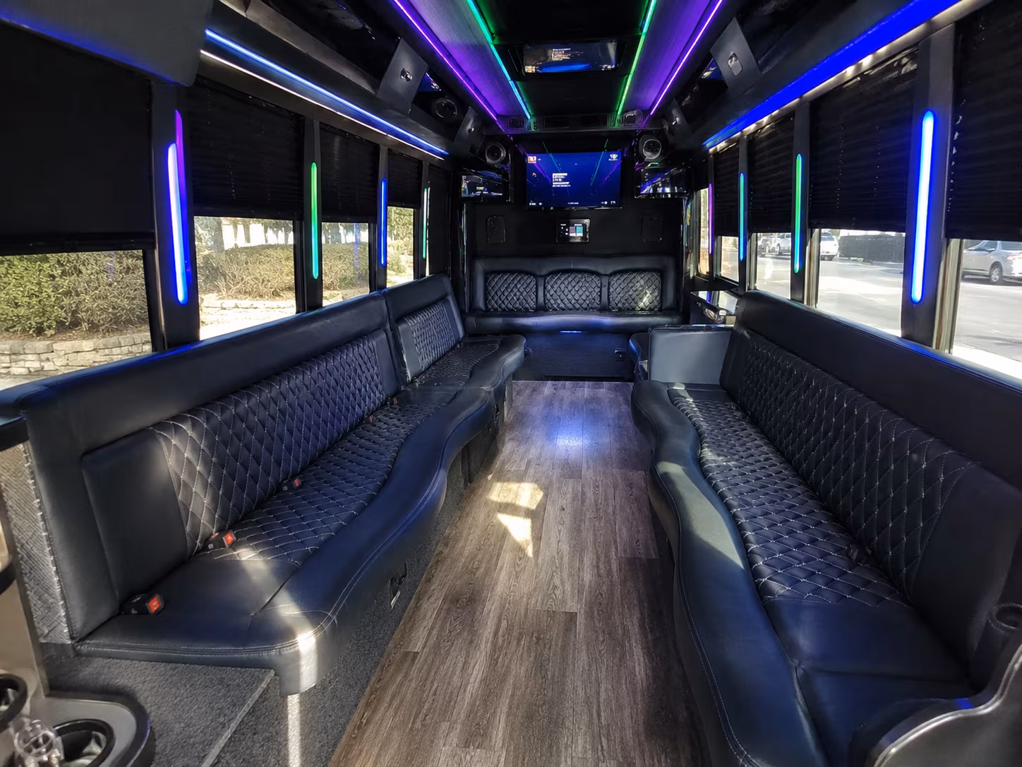 monterey park 15 passenger party bus interior