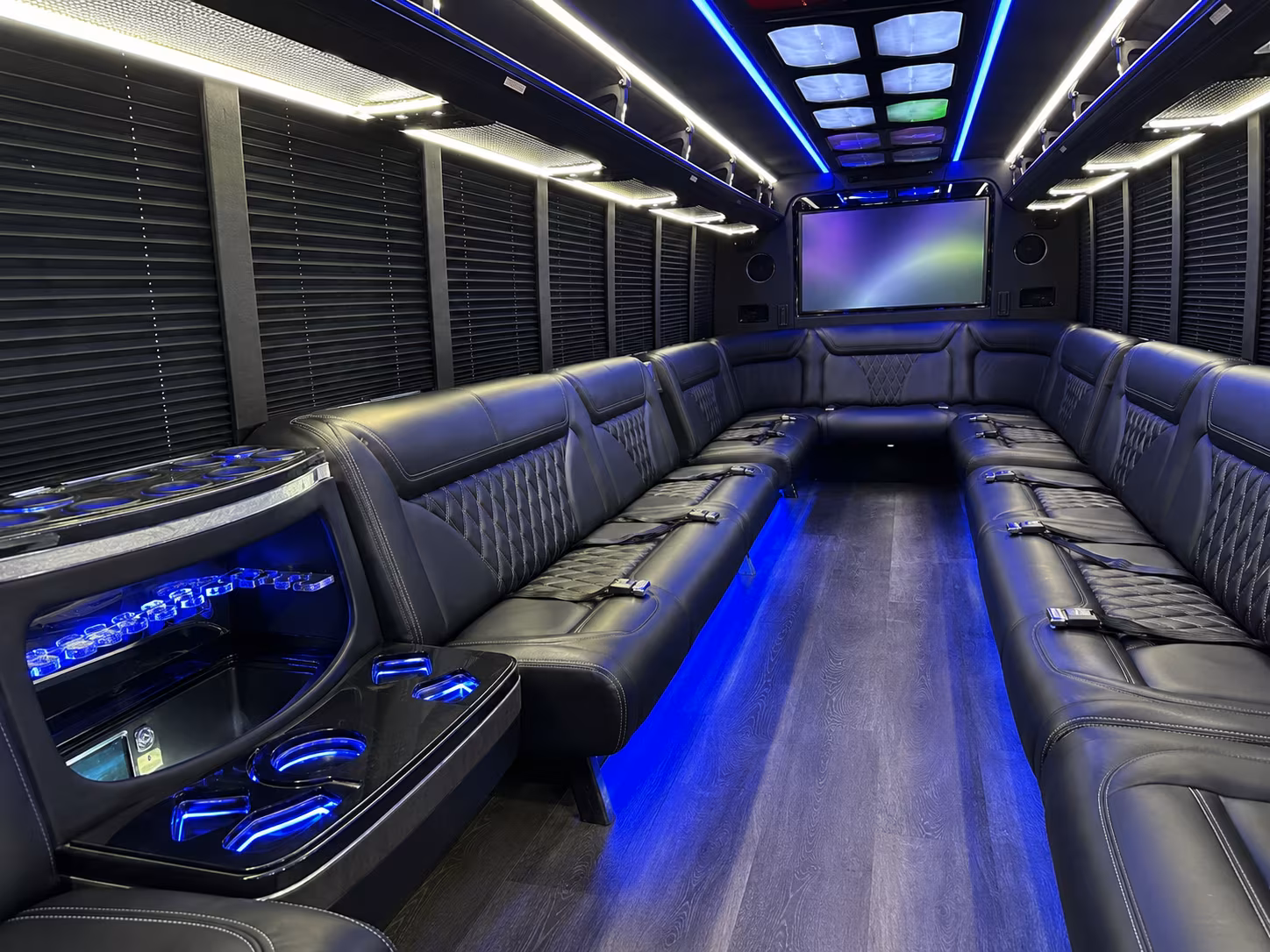 monterey park 20 passenger party bus inside