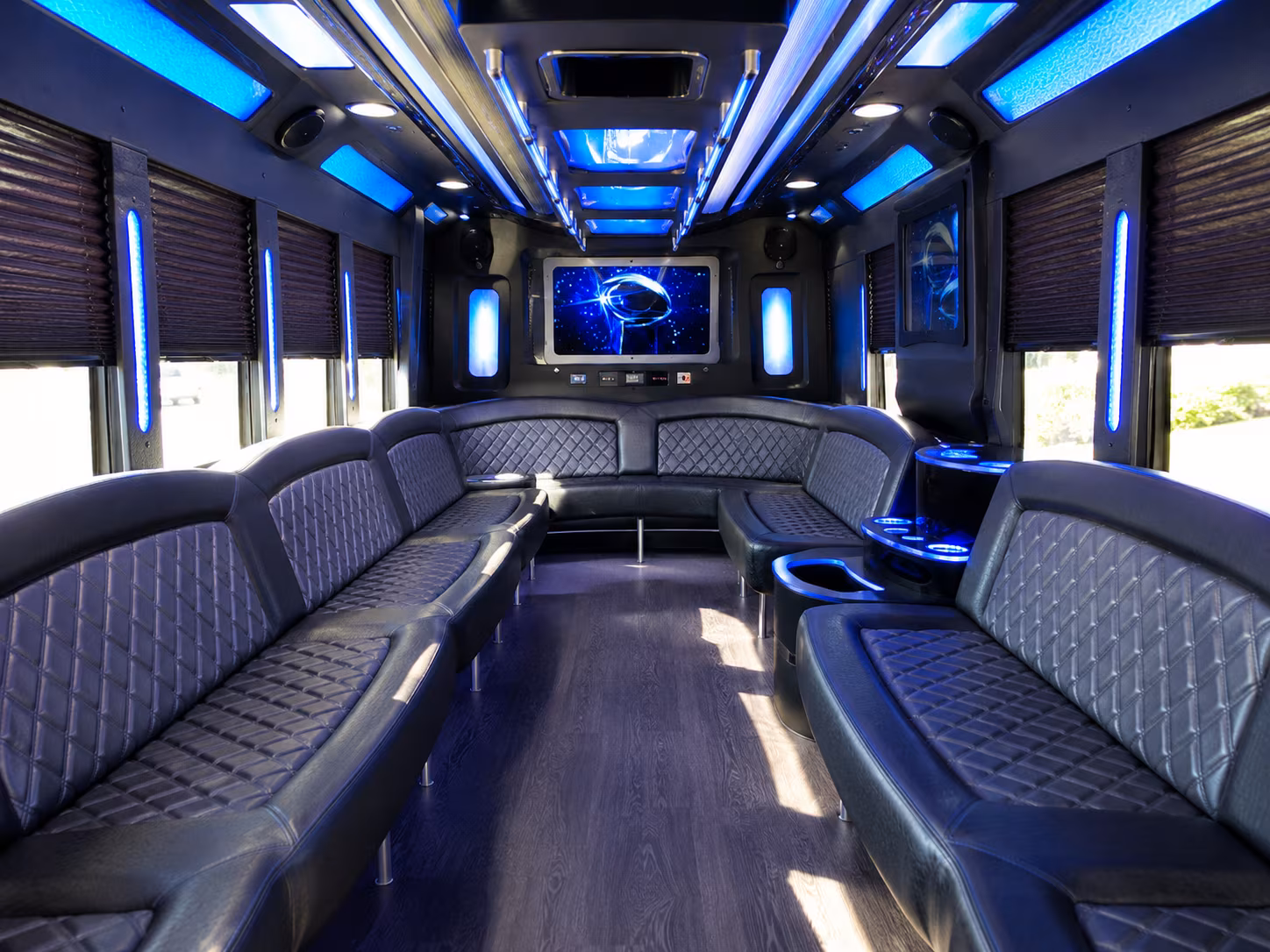 monterey park 28 passenger party bus inside