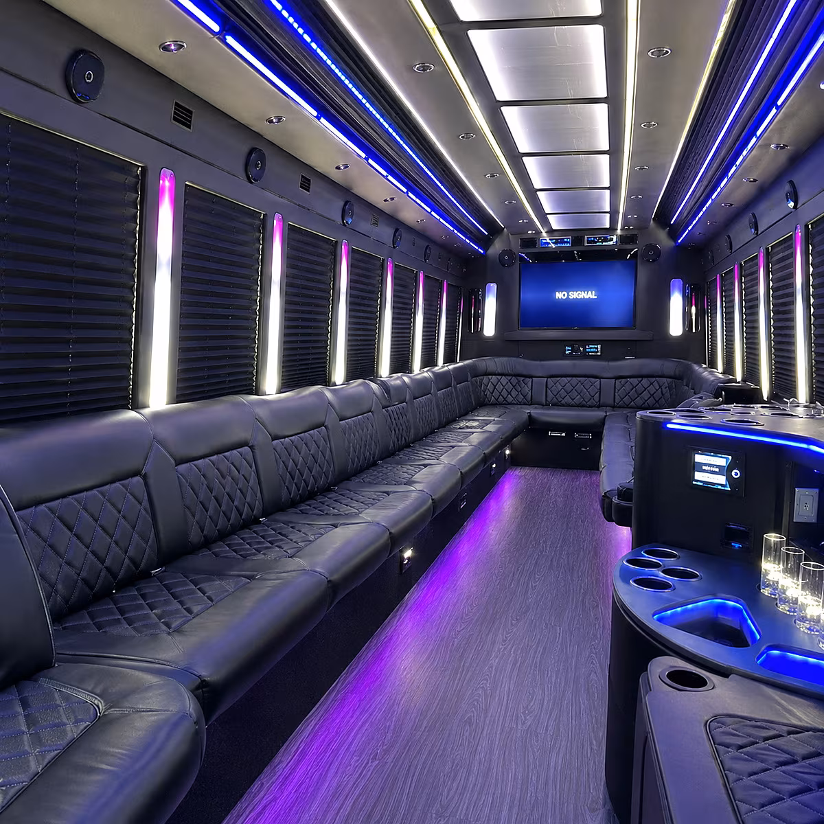monterey park 30 passenger party bus inside