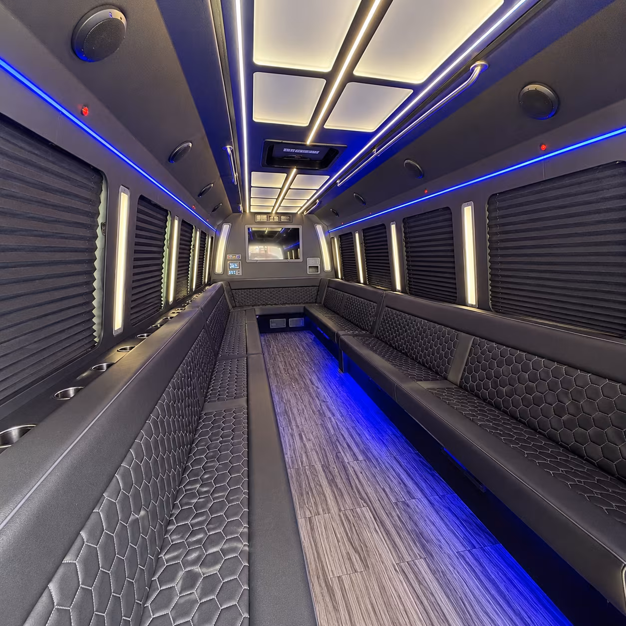 monterey park 30 passenger party bus interior