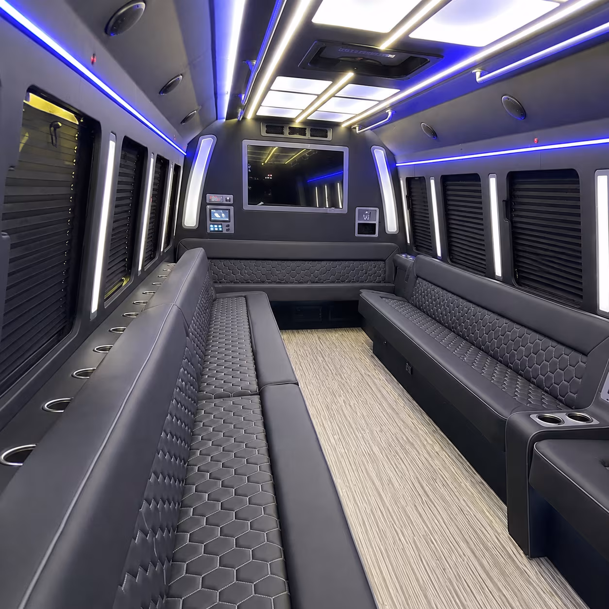 monterey park 40 passenger party bus inside
