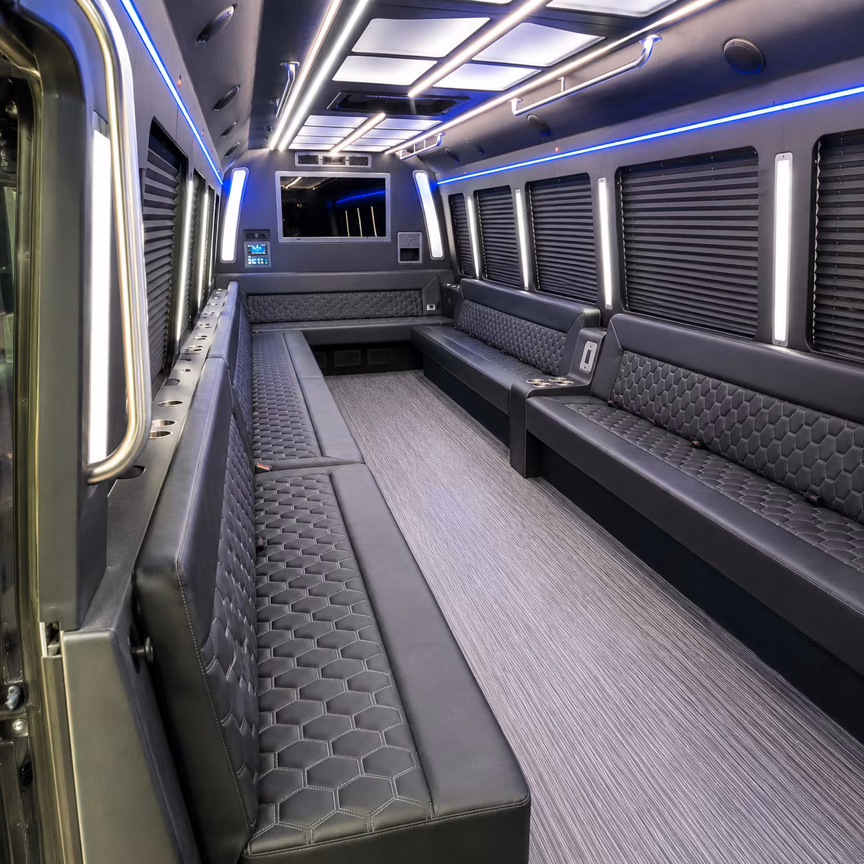 monterey park 40 passenger party bus interior