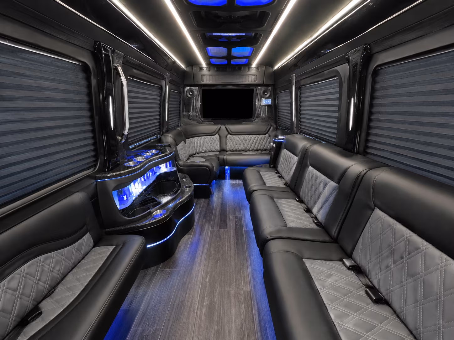 monterey park 50 passenger party bus inside