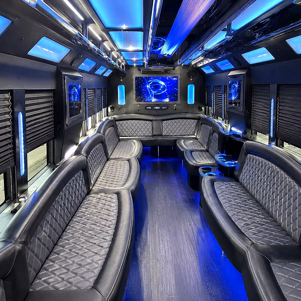 monterey park 50 passenger party bus interior
