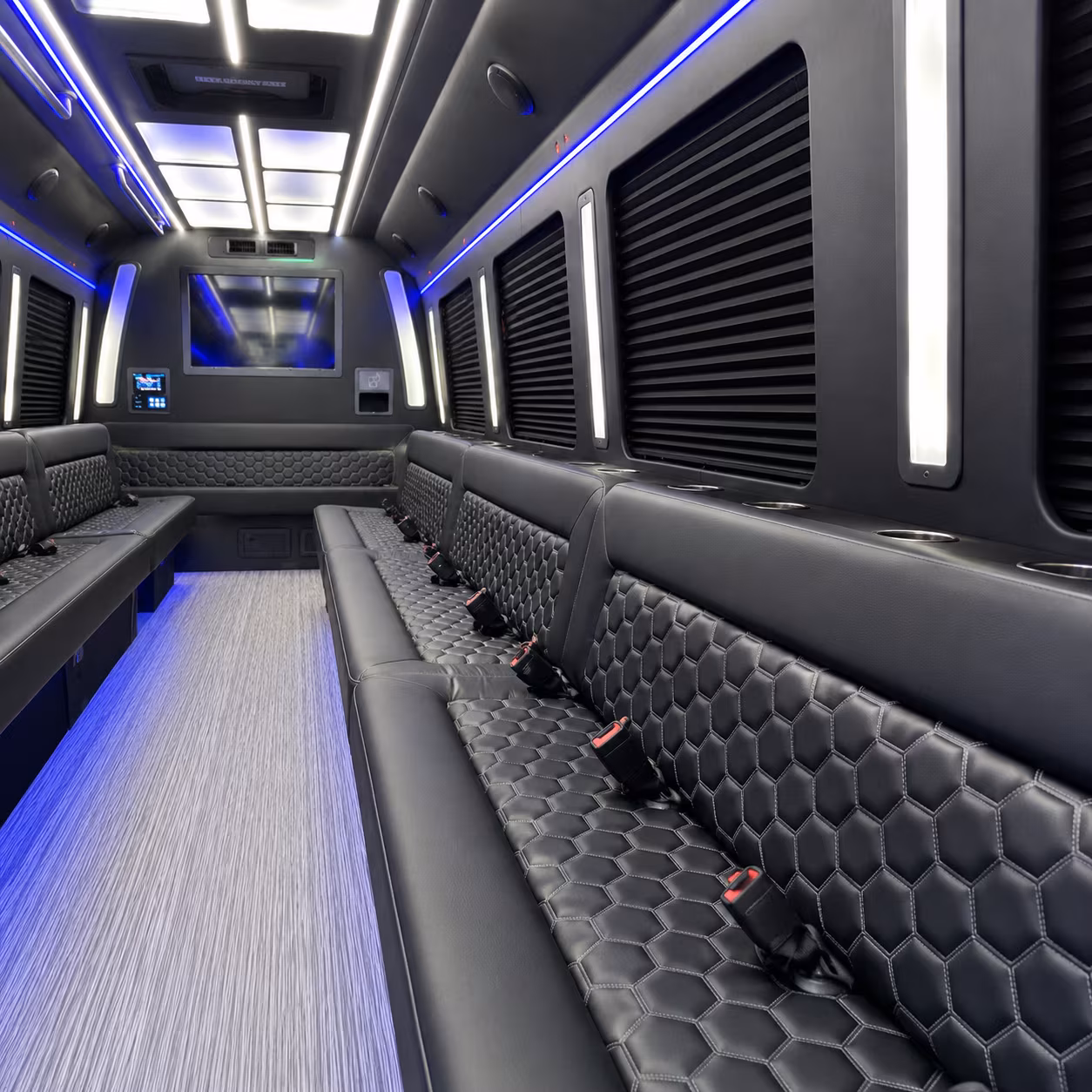 monterey park party bus rental interior